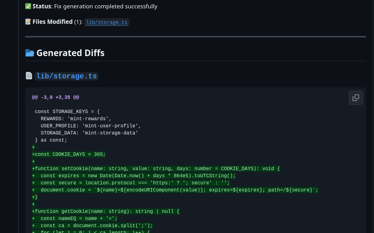 AI-Generated Bug Fix
